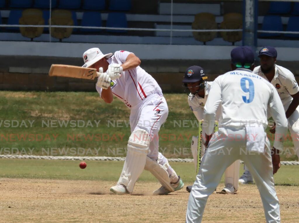 In this March 24, 2023 file photo, TT Red Force’s Joshua Da Silva bats during the West Indies Four Day Championship match, against the Barbados Pride, at the Queen’s Par Oval, St Clair.  - Newsday File Photo