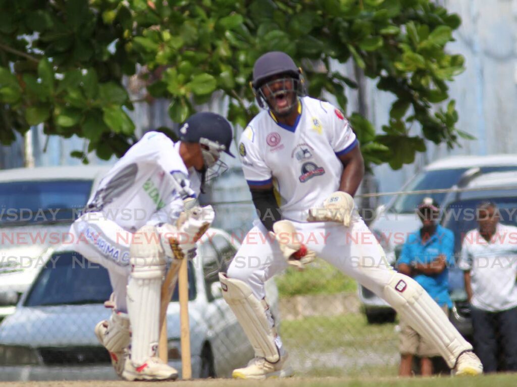 In this January 14, 2024 file photo, Presentation College San Fernando wicketkeeper Saif Ali celebrates the wicket of Naparima College batsman Amrit Pittiman in the Secondary Schools Cricket League’s Premier Division at Lewsi Street San Fernando.  - Photo by Lincoln Holder 