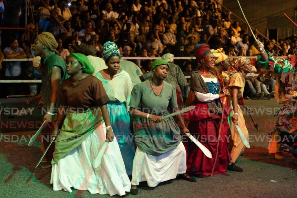 In this file photo, some of the performers during the re-enactment of the 1881 Canboulay riots at Piccadilly Street, Port of Spain on February 9, 2024. - Photo by Jeff K. Mayers