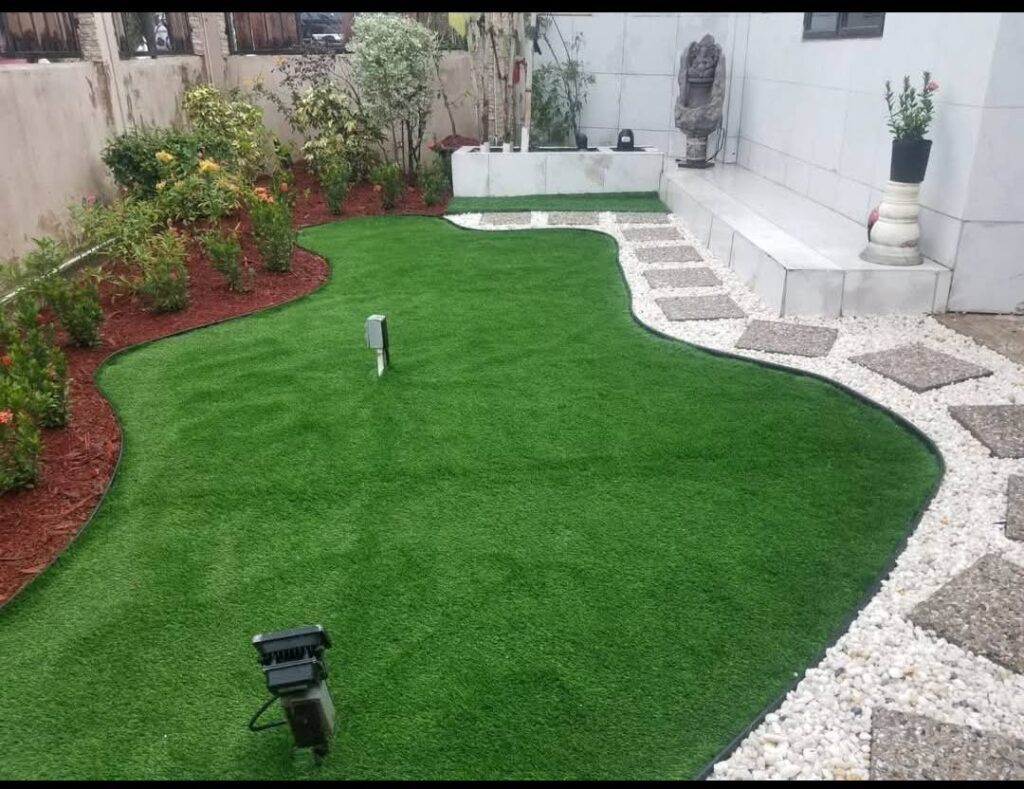 A  yard after landscaping and cleaning was done by DynaProfs. - 