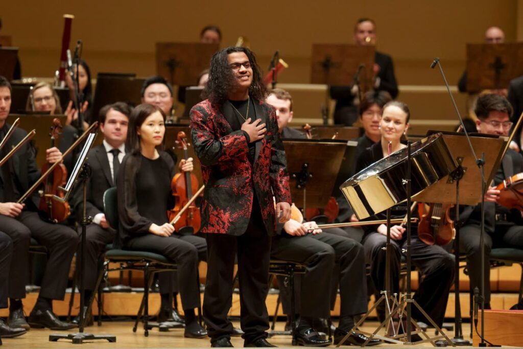 Jaden Teague-Núñez, centre, takes a bow following a performance in February 2024. - 