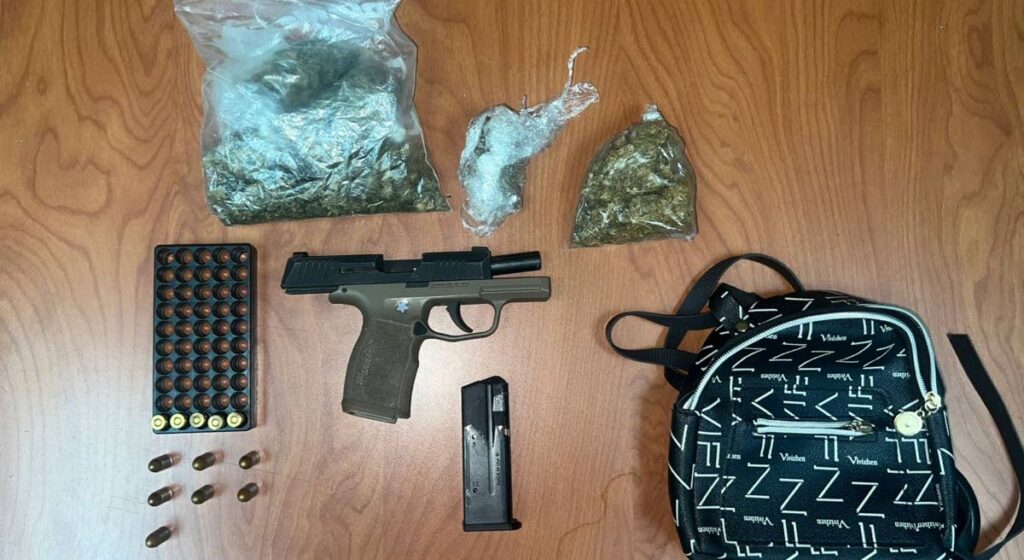 An illegal gun and drugs seized during the state of emergency. - Photo courtesy TTPS