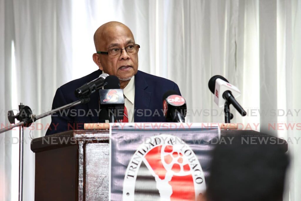 Trinidad and Tobago Cricket Board president Azim Bassarath speaks during the Namalco Ltd North South Classic launch, on January 6, at the National Cricket Centre, Balmain, Couva. - Photo by Lincoln Holder 