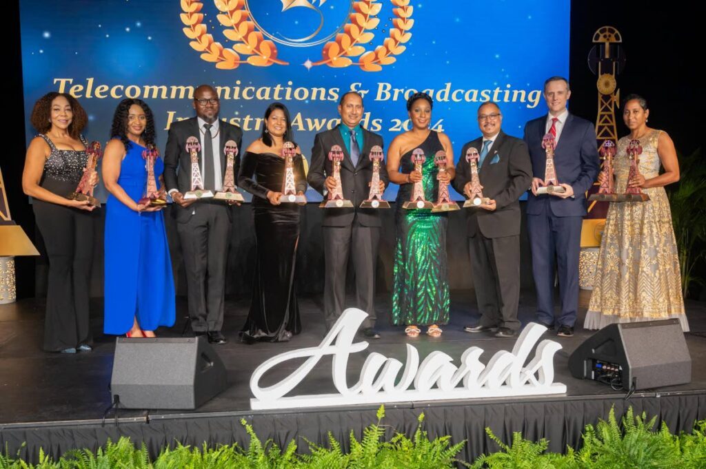 Winners of TATT's 2024 Telecommunications and Broadcasting Industry awards pose for a group photo at the awards ceremony on December 14.
Photo courtesy TSTT - 