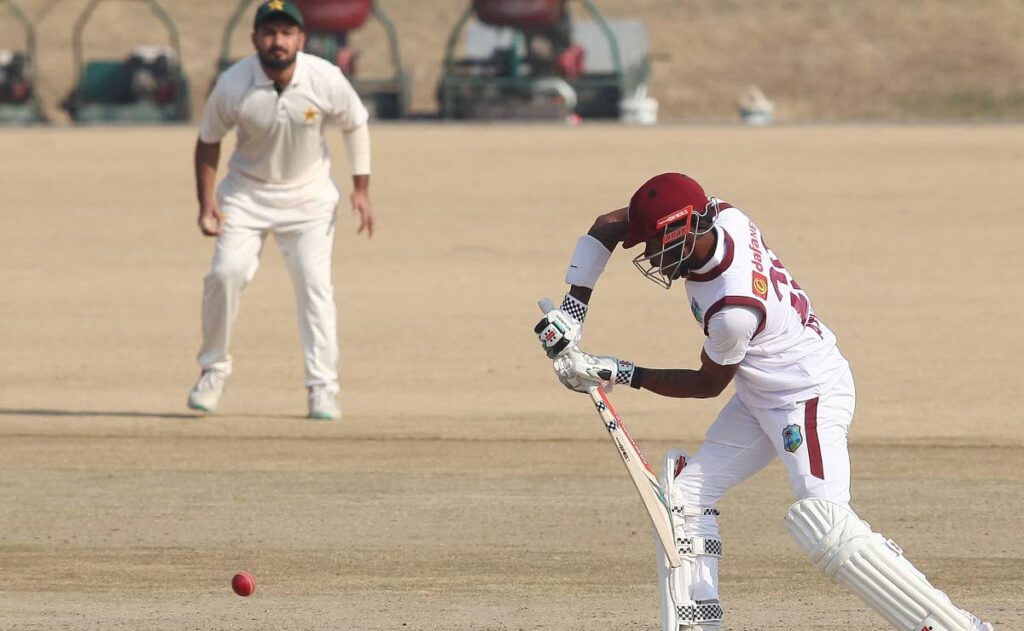 Alick Athanaze bats at some stage in day one for West Indies in a heat-up match in opposition to Pakistan Shaheens in Islamabad, Pakistan on January 10. - Report courtesy  Pakistan Cricket Board Media