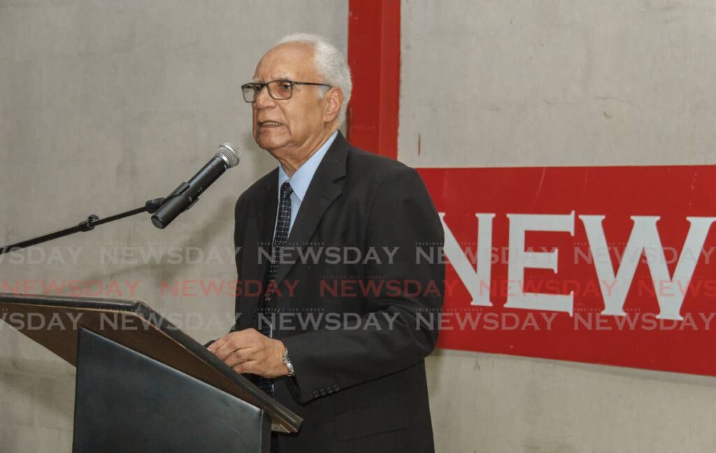 In this file photo,  Jones P Madeira speaks at Newsday long service awards. - Jeff K. Mayers