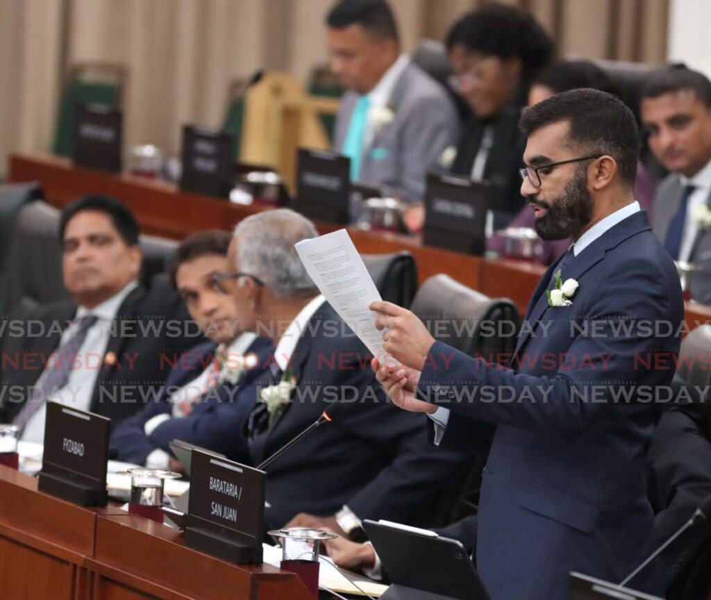 Barataria/San Juan MP Saddam Hosein makes a contribution to debate on the extension of an existing state of emergency in the House of Representatives on January 13. - Photo by Angelo Marcelle