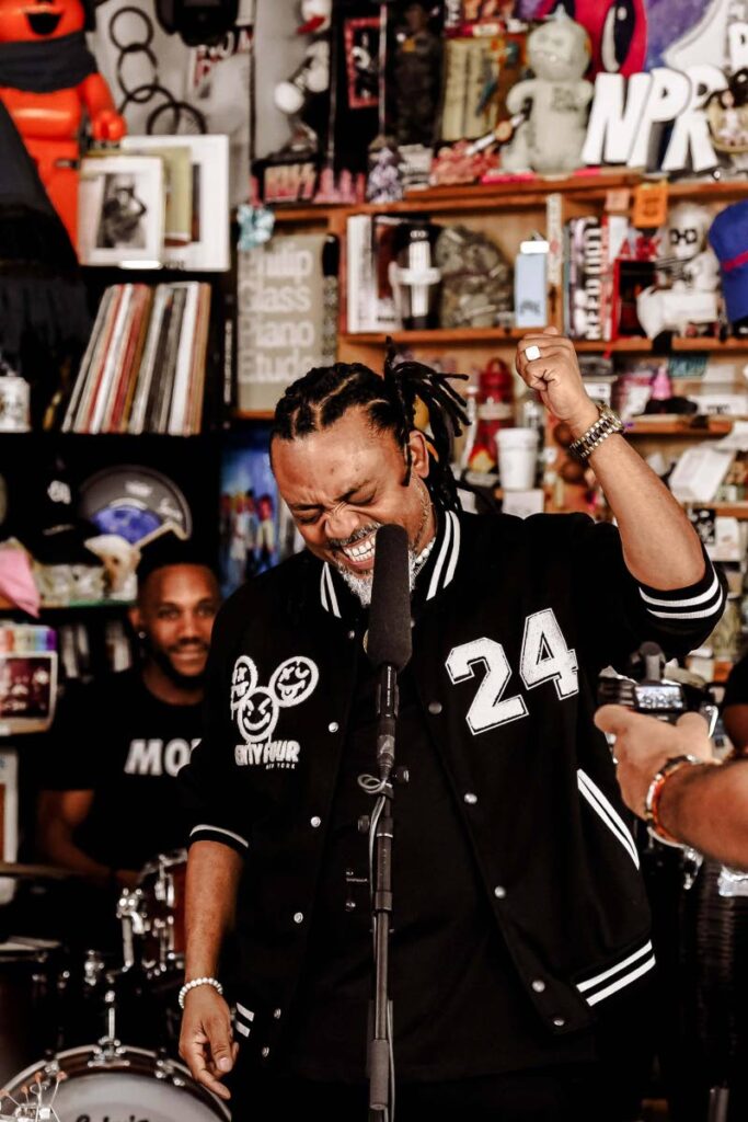 Reigning calypso monarch Machel Montano, seen in this photo during the recent filming of his NPR Tiny Desk concert in Washington, DC, has qualified for the semifinals of the Chutney Soca Monarch competition. - Photo by Anil Mathi/Courtesy of Monk Music