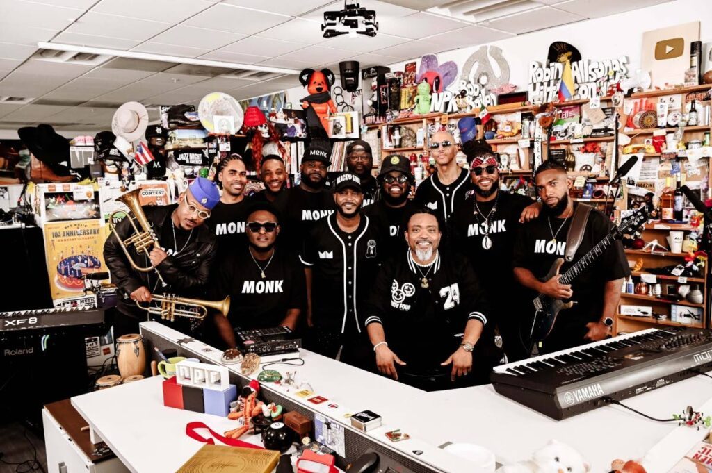 Soca star Machel Montano along with his band at NPR's headquarters in Washington, DC, USA. - Photo by Anil Mathi/Courtesy of Monk Music