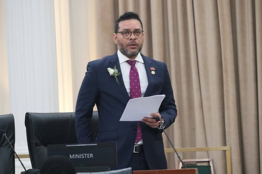 Minister of Tourism, Culture and the Arts Randall Mitchell pilots the National Emblems (Amendment) Bill in Parliament on January 13. - Photo courtesy Parliament of Trinidad and Tobago