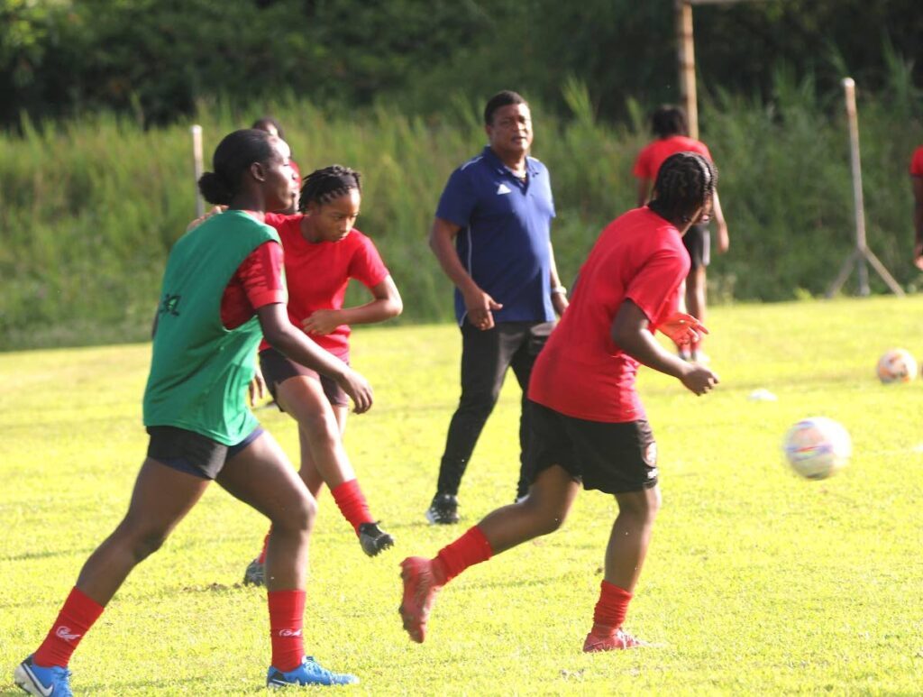 TT Football Association technical director Anton Corneal watches on during a training session for TT's Under-17 women's football team on January 10. - Photo courtesy TTFA media.   