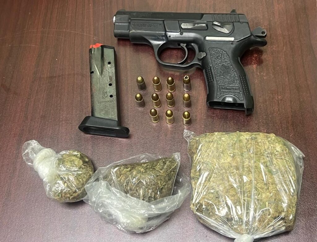 The firearm and narcotics seized in Tobago on January 13. - Photo courtesy TTPS