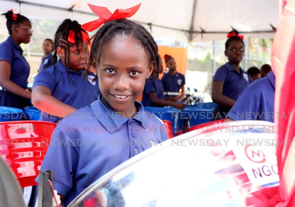 Players of the Escallier/St Jerome’s Anglican Primary School pan band rehearse prior to judging in the preliminary round of the Primary Schools Junior Panorama category on January 17. - Photo by Ayanna Kinsale