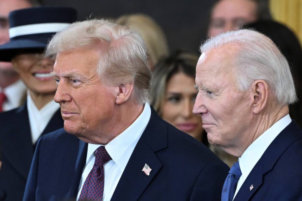 President Joe Biden and President-elect Donald Trump stand together sooner than the initiate of the 60th Presidential Inauguration within the Rotunda of the US Capitol in Washington on January 20. - AP PHOTO