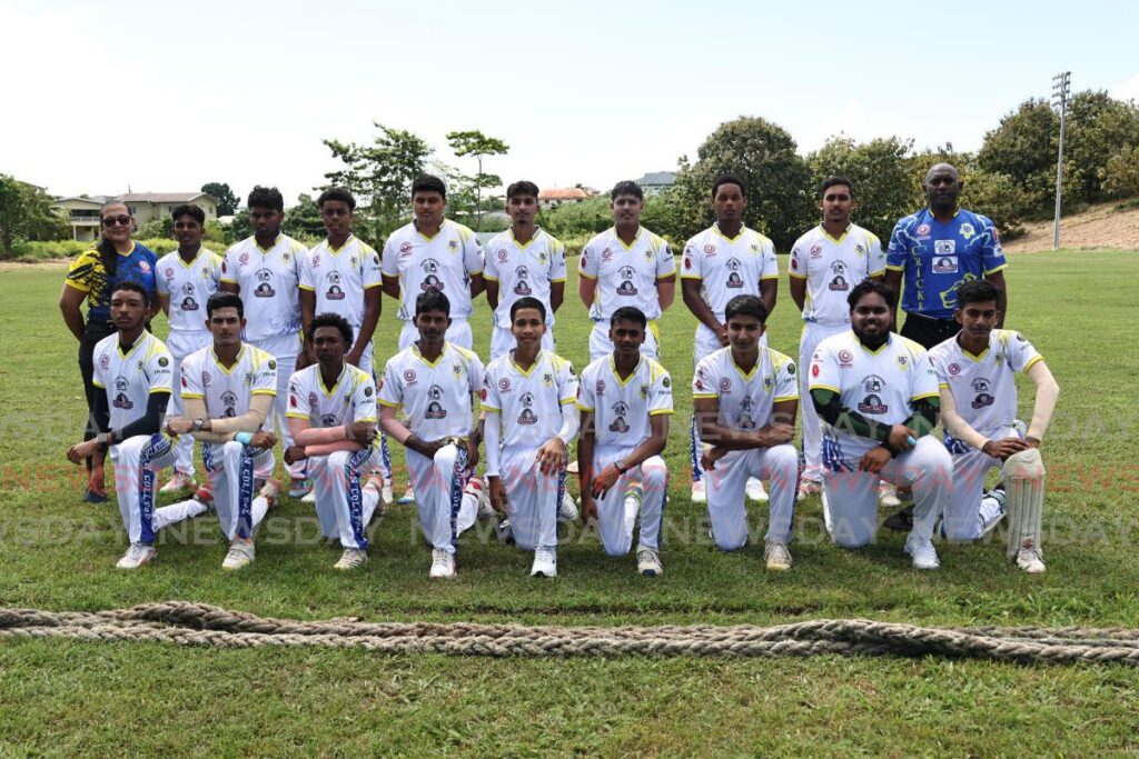 Presentation College San Fernando players and officials ahead of their SSFL premiership division season opening match against Naparima College, on January 21, 2025 at Union Hall, San Fernando.  - Photo by Lincoln Holder 