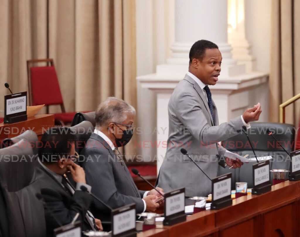 Government Senator Dr Amery Browne makes a contribution to the Senate in Parliament, Port of Spain, on January 21. - Ayanna Kinsale