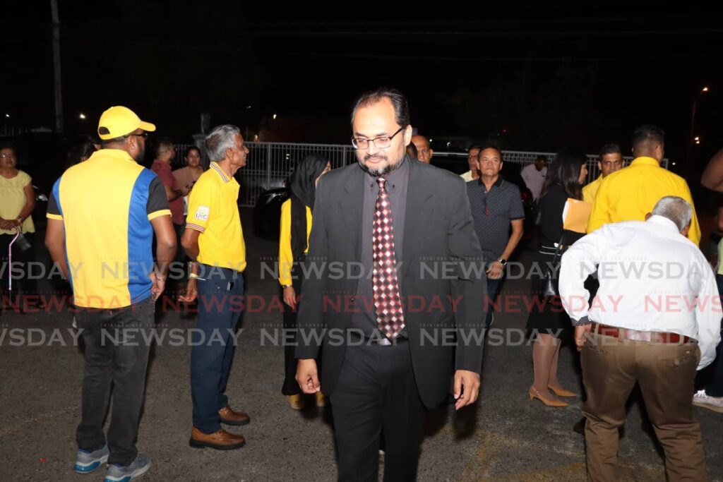 Nominee for Chaguanas West Dinesh Rambally arrives for screening at the UNC Headquarters in Chaguanas, on January 24. - Photos by Ayanna Kinsale 