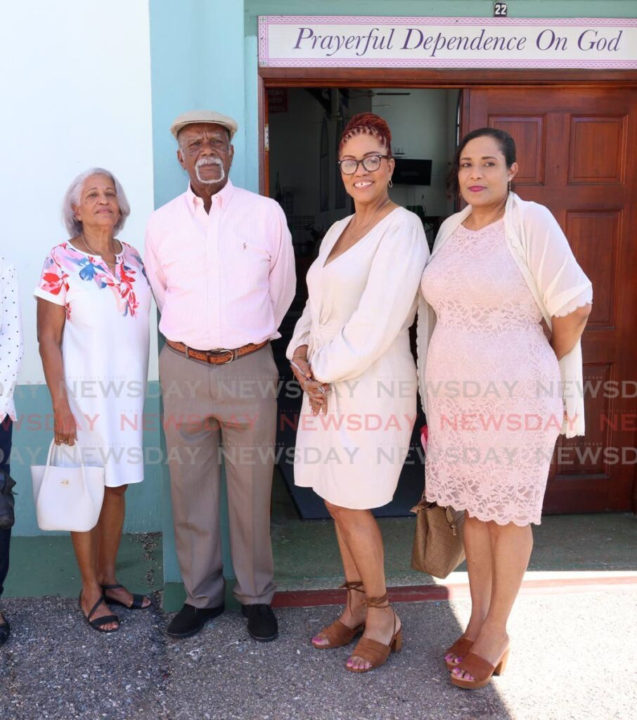 From left, Rape Crisis Society founding member and former president Eunice Gittens, founding member Keith Joseph, current president Marian Taylor and vice president Cindy Owen at the society's 40th anniversary service at St Agnes Anglican Church, St James, on January 26. - Photo by Faith Ayoung