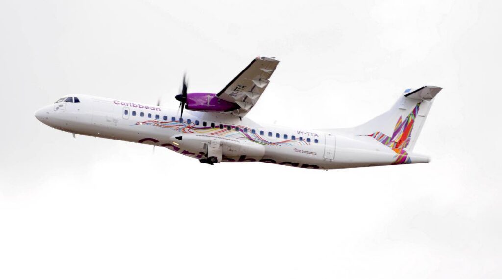 Caribbean Airlines ATR 72-600 at take-off at Piarco International Airport - 