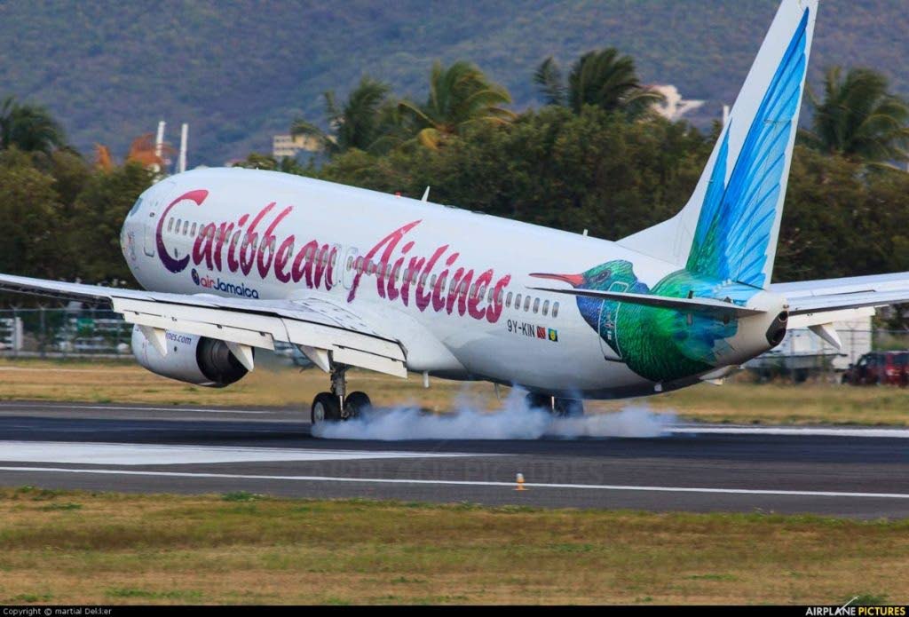 A Caribbean Airlines plane. -