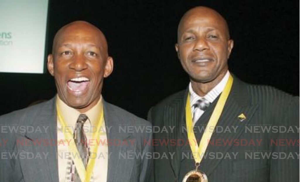 Trinidad and Tobago football legends Leroy De Leon, left, and Steve David. De Leon died on January 28, 2025. He was 76. - File photo
