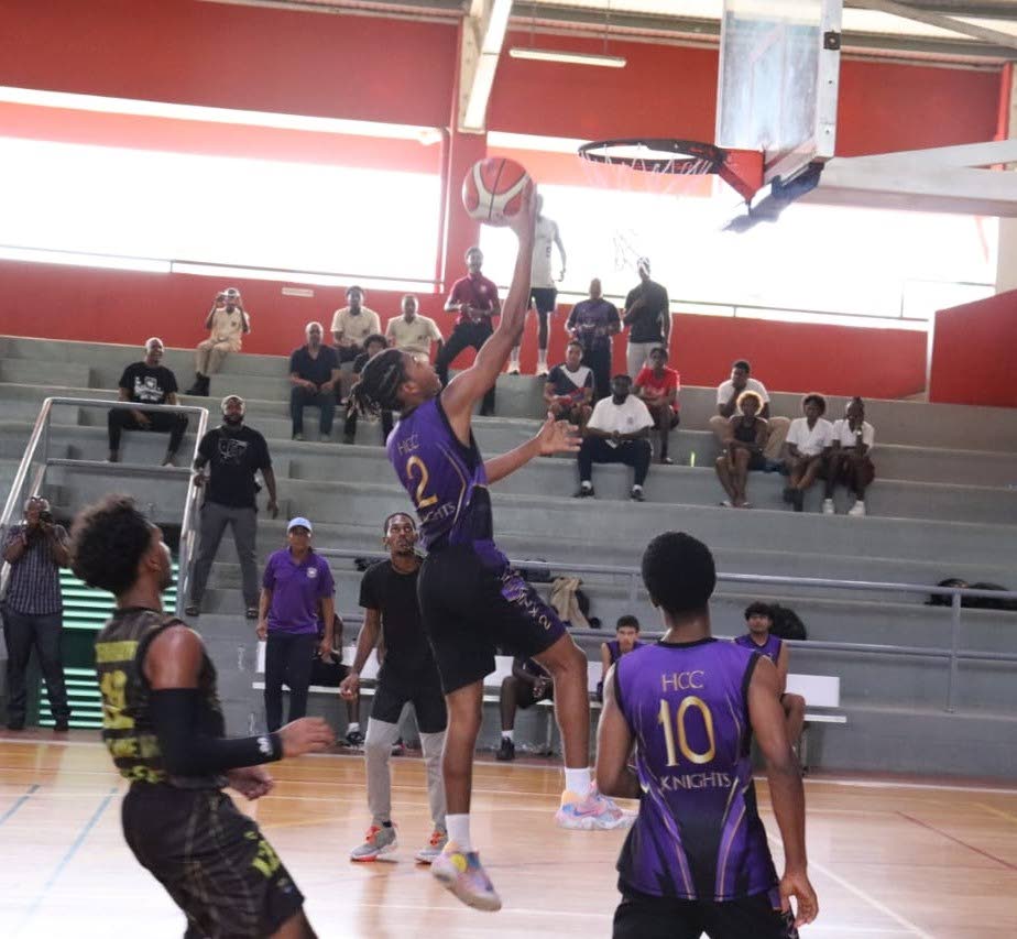 Holy Cross College's Jervais Edwards-Caracciolo goes for a lay up at the Maloney Indoor Sporting Arena, Maloney. FILE PHOTO - 