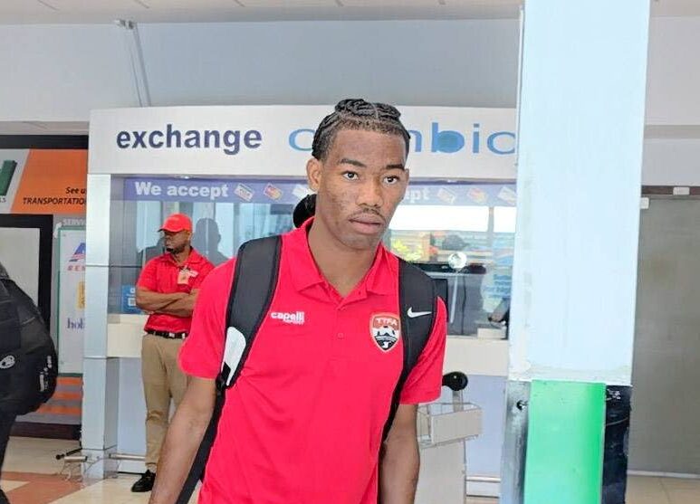 Trinidad and Tobago senior men’s team player Lindell Sween arrives, on February 4, at the Norman Manley International Airport, ahead of a pair of international friendly between hosts Jamaica and TT, on February 6 and 9. - Photo courtesy TTFA Media