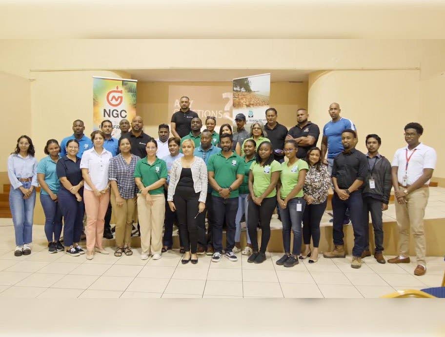 Attendees at the IMA-NGC Stakeholder Engagement – Mangrove Rehabilitation and Restoration Project community meeting held at the Roystonia Community Centre, Couva, on January 21. - Photo courtesy IMA