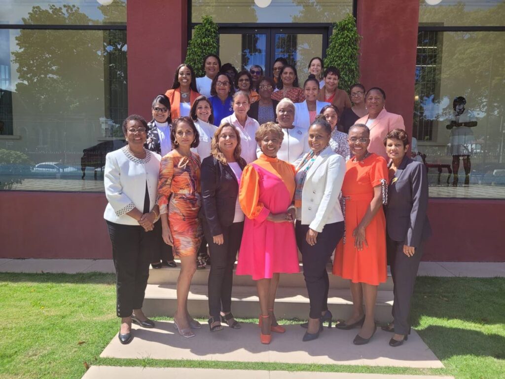 Some of the members of the Women Parliamentarians of TT during a group photoshoot outside the Red House in November 2023.  - Photo courtesy Parliament