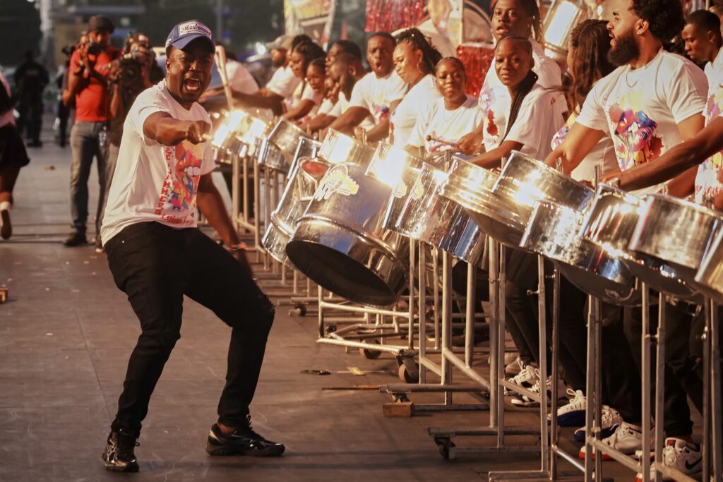 Defending champions Katzenjammers Steel Orchestra during their performance on February 16 in the Panorama medium-band semis at the Queen's Park Savannah, Port of Spain. - Photo courtesy the THA