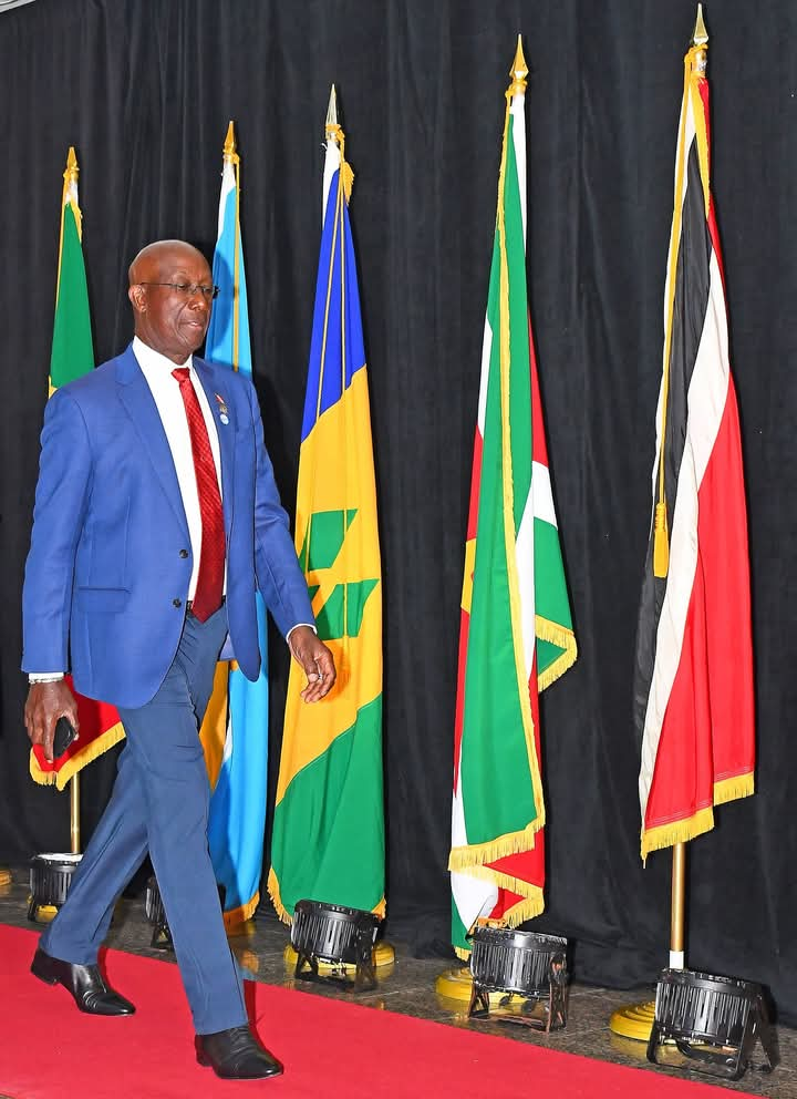 Prime Minister Dr Keith Rowley at the 48th Caricom regular heads of government meeting in Barbados. - Photo courtesy the Office of the Prime Minister's Facebook page