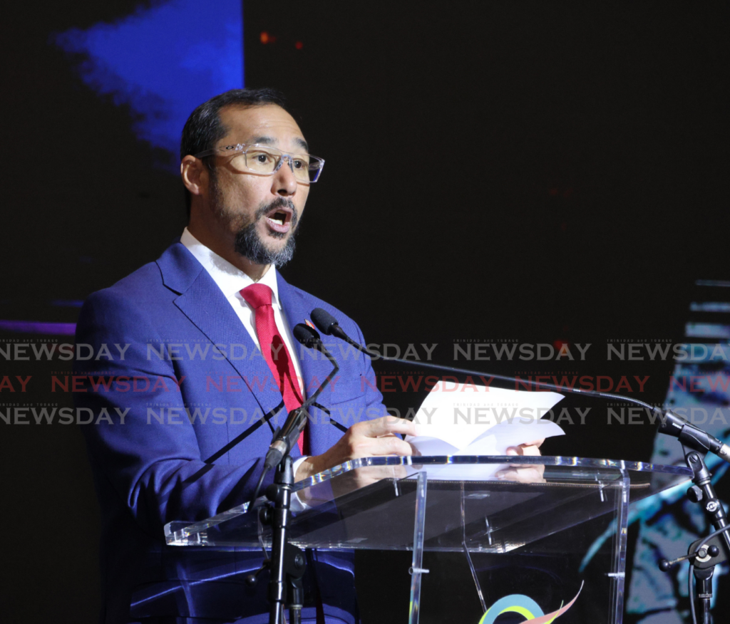 Minister of Energy and Energy Industries Stuart Young speaks  at the TT Energy Conference 2025 at Hyatt Hotel Trinidad on Wrightson Road, Port of Spain on February 10. - Photo by Faith Ayoung