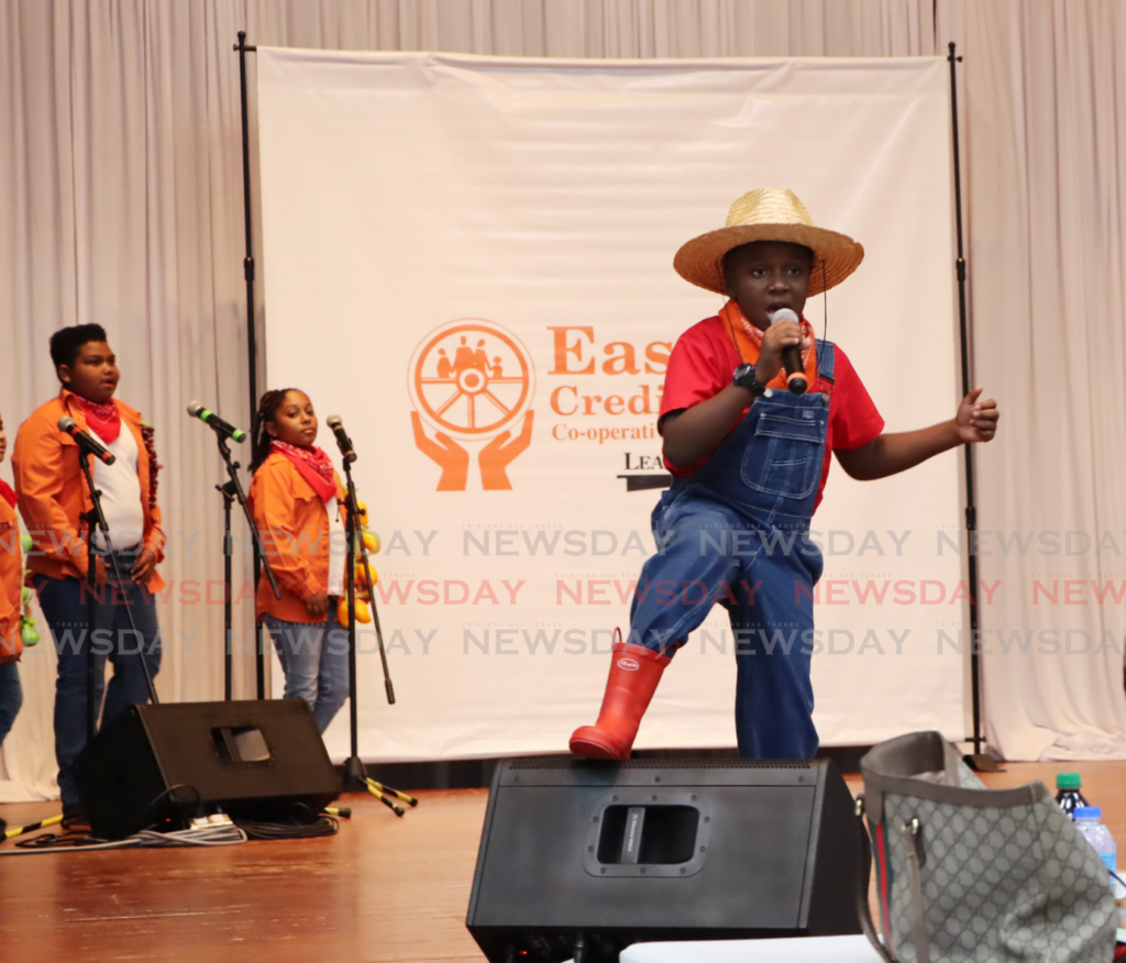 Cael Pyle of The Athenians Presecondary School performs New Backyard Jam at the Eric Williams Auditorium, La Joya Complex, St Joseph on Thursday. - Photo by Ayanna Kinsale