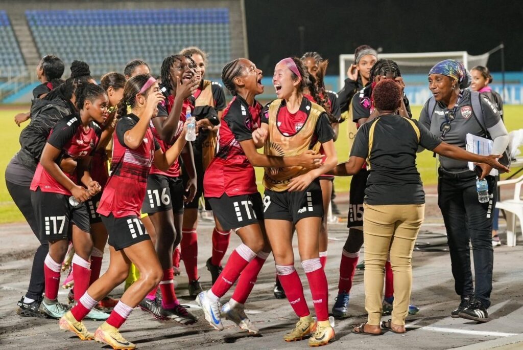 TT under-17 women’s football team react to results from other matches after their 1-0 loss to Honduras in their 2025 Fifa Under-17 Women’s World Cup qualifier at the Ato Boldon Stadium, Couva on January 31. - Photo courtesy TTFA 