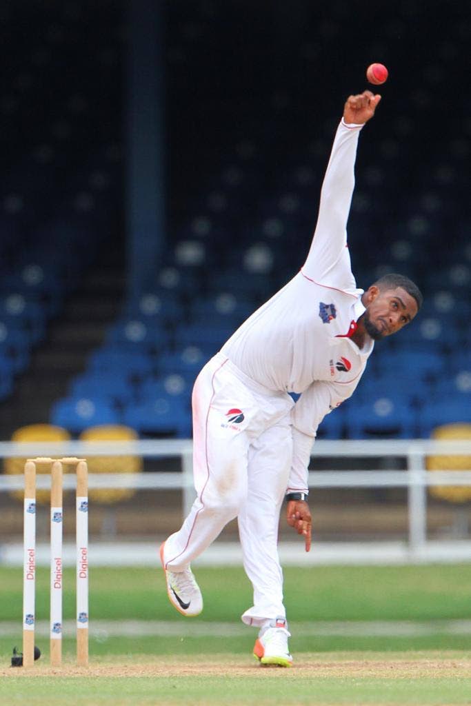 TT Red Force off-spinner Bryan Charles. - 