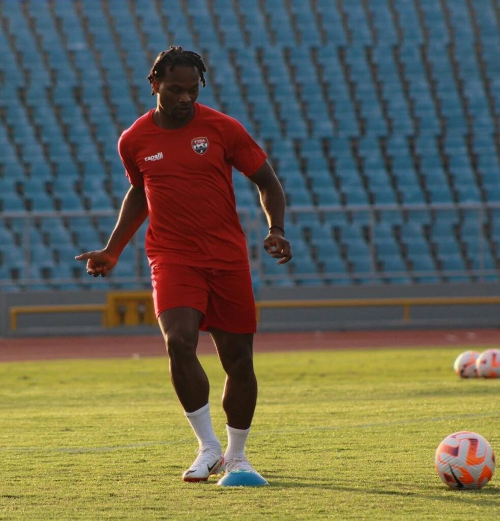 Trinidad and Tobago forward Levi Garcia in a national training session. - TTFA/FILE PHOTO