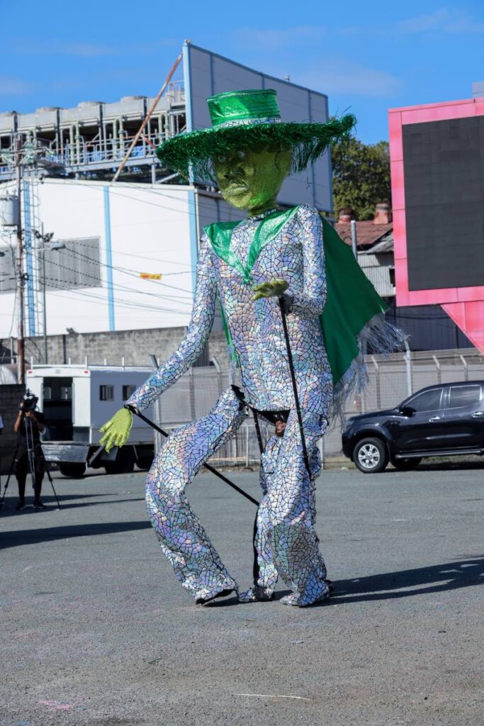 One of the costumes on display during the parade of the bands in Scarborough on Carnival Tuesday. - Photo courtesy THA