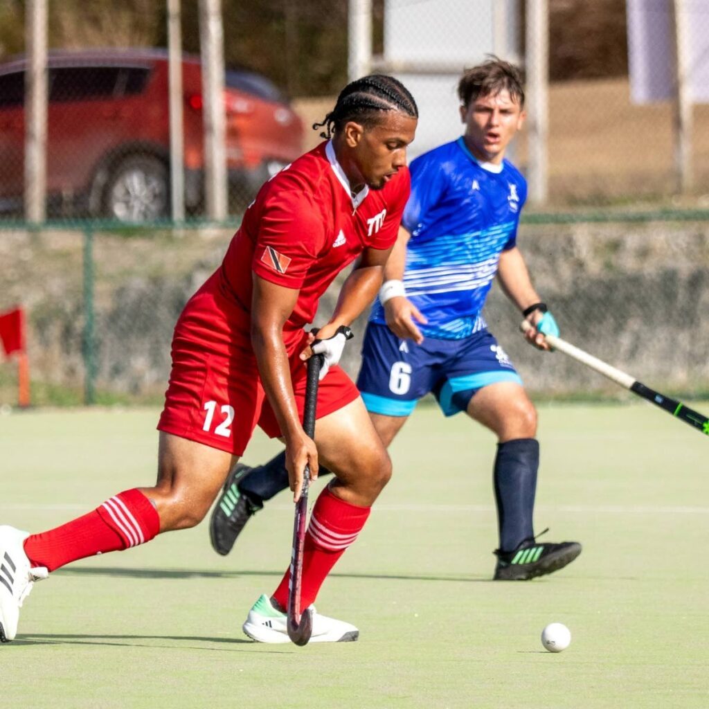 TT's Aidan Elias in action during a match against Guatemala at the Junior Pan American Hockey Challenge at Sir Garfield Sobers Complex in Wildey, St Michael, on March 12, 2025. - Photo courtesy PAHF