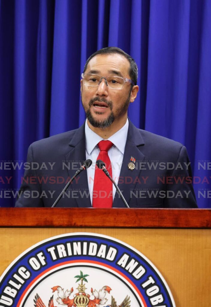 Prime Minister, Stuart Young speaks at the Post-Cabinet media briefing at Whitehall, Maraval Road, Port of Spain on March 20, 2025. - Photo by Faith Ayoung