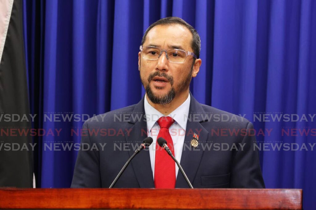 Prime Minister Stuart Young during a post-Cabinet media briefing at Whitehall on March 20. - Photo by Faith Ayoung